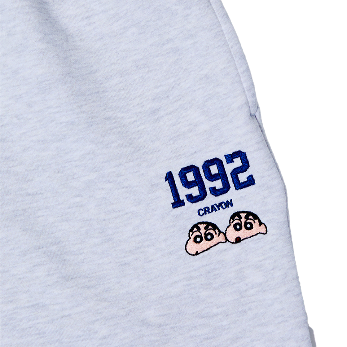 댄꼼마 X 짱구 1992 트레이닝 반바지 (멜란지 그레이)(DANCOMMA x Crayon Shin-chan 1992 Sweat Shorts (Melange Gray)) - 2