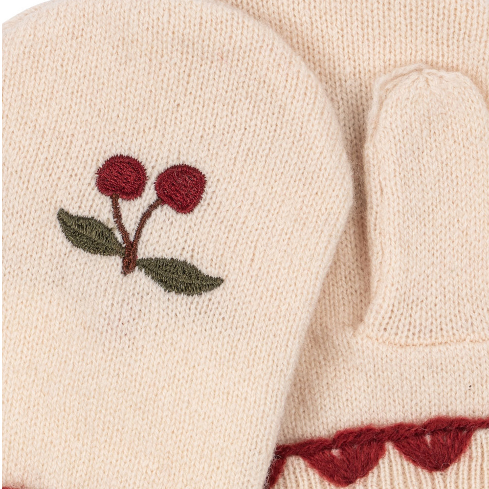 콩제슬래드 콜레트 벙어리 장갑 체리(Konges Sløjd Collette Mittens Off White) - 3
