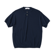 Knitted Shelron Cooling Single Crop Henly-Neck Knit Navy