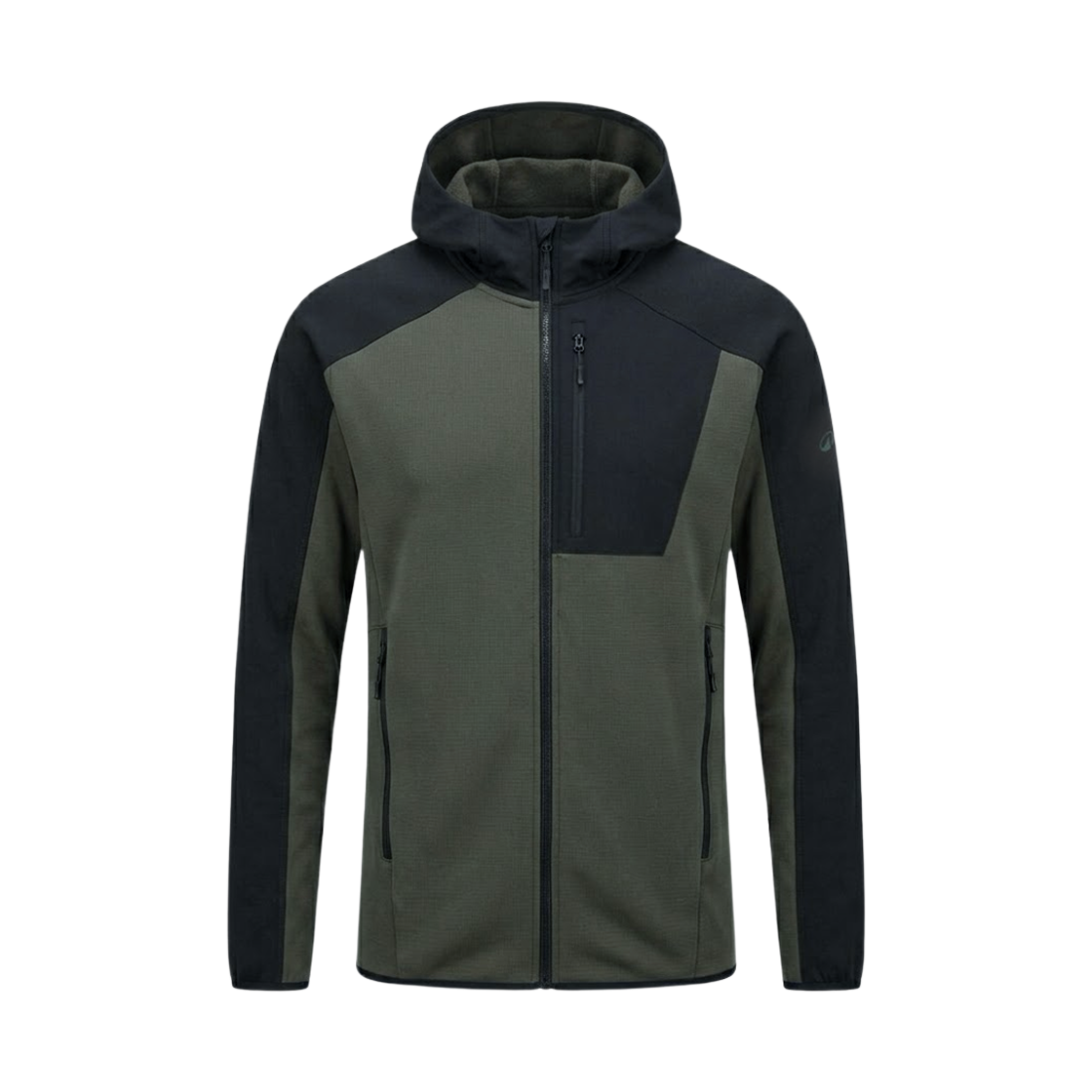 8917587 DECATHLON Men’s Mountain Hiking Stretch Fleece Jacket MH500 Smoke Green