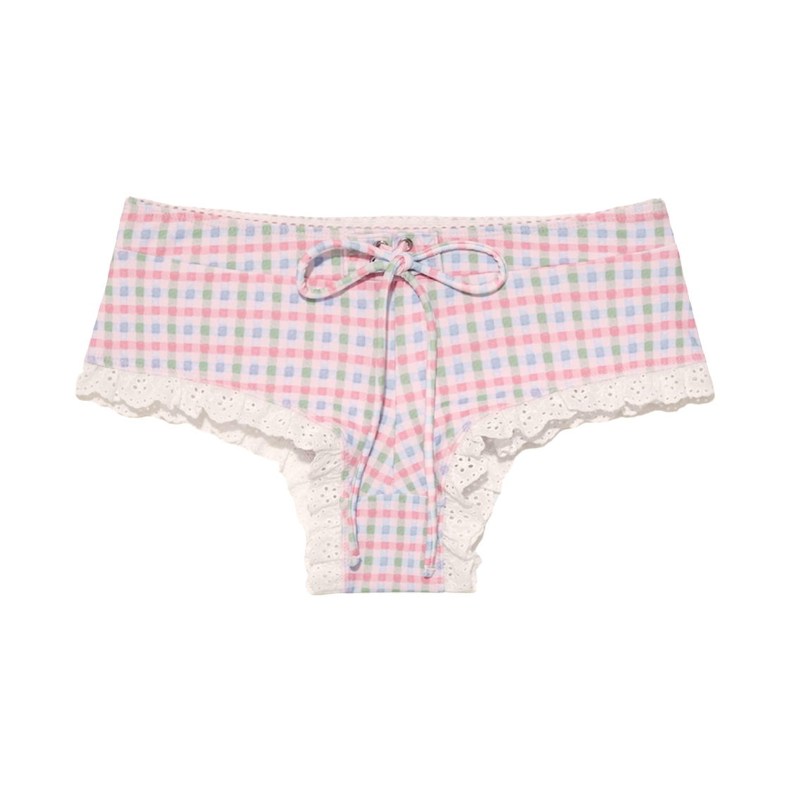 (W) 글로니 프릴 부티 쇼츠 캔디 블록((W) Glowny Frill Booty Shorts Candy Block) - 1