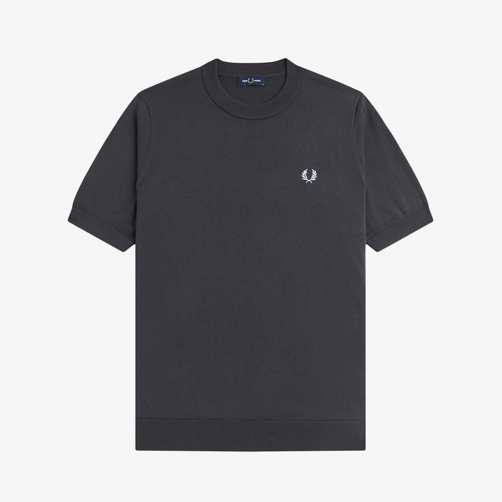프레드페리 코튼 니트 티셔츠 앵커그레이(Fred Perry Cotton Knitted T-Shirt Anchor Grey) - 5