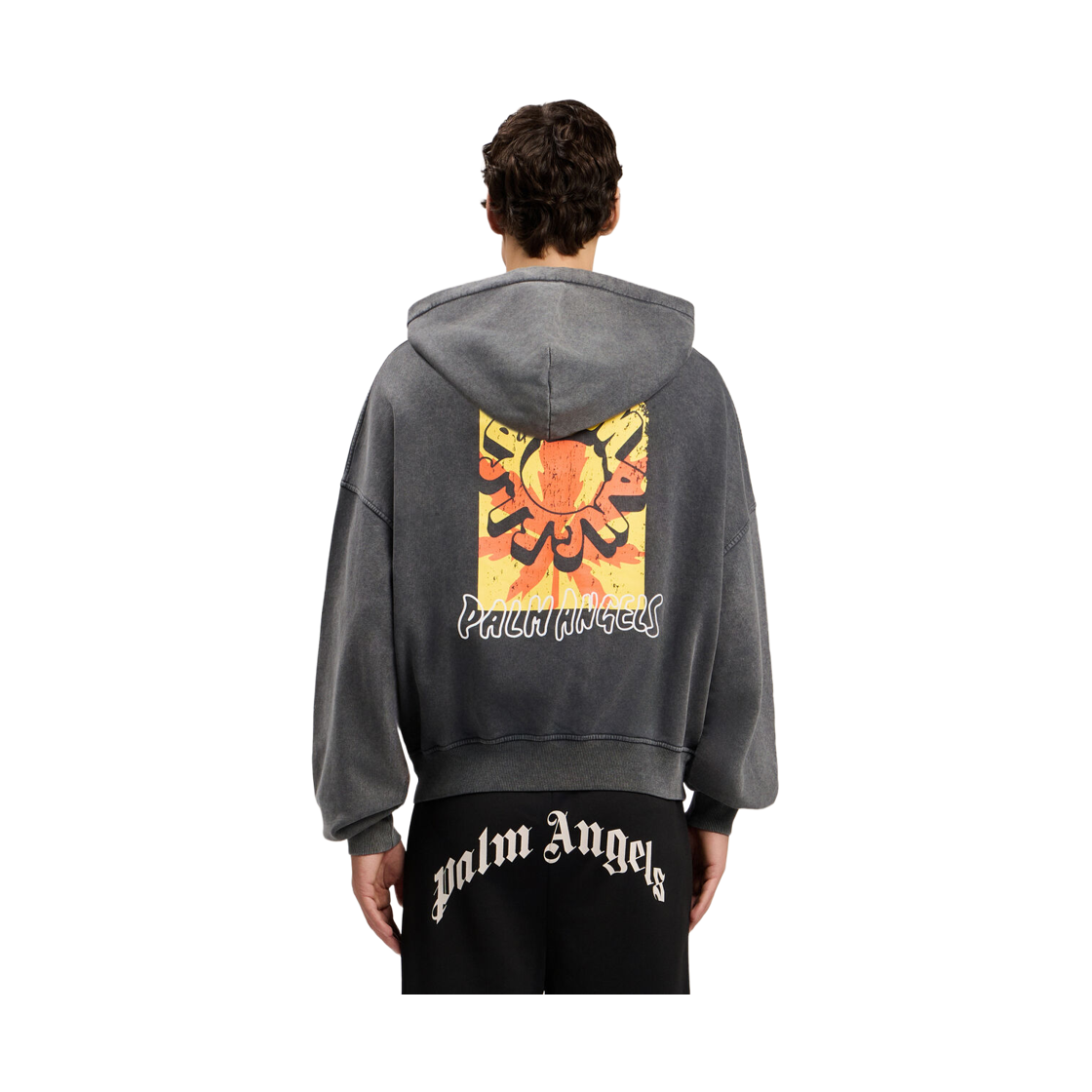 팜엔젤스 팜 리프 집드 루즈 후디 - 블랙 오버(Palm Angels Palm Leaf Zipped Loose Hoodie - Black Multicolor) - 4