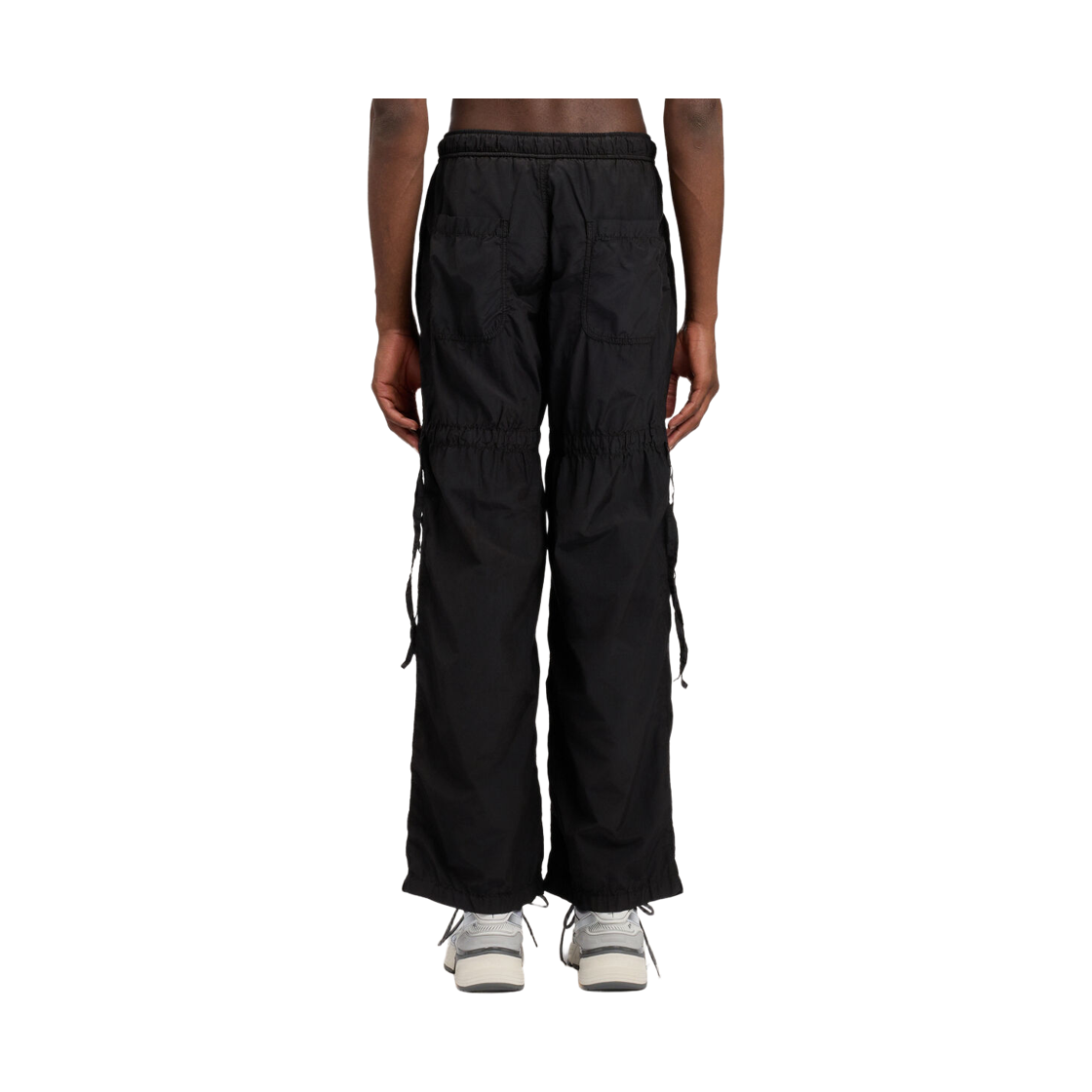 팜엔젤스 커브드 로고 드로즈 카고 팬츠 - 블랙 오프 화이트(Palm Angels Curved Logo Drawscargo Pants - Black Off White) - 4