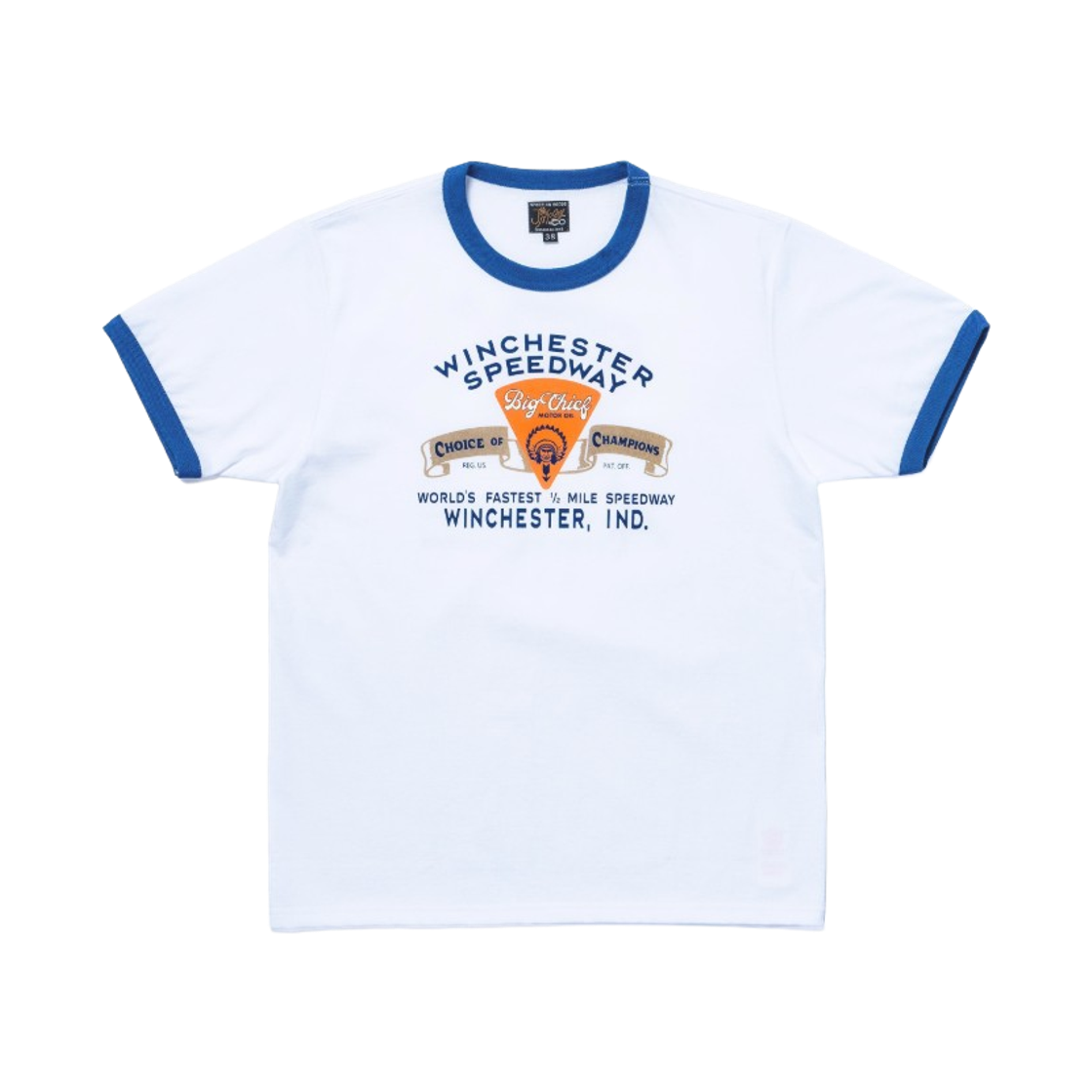 MC26027-312 The Real McCoy's Big Chief Joe Mccoy T-Shirt White Blue