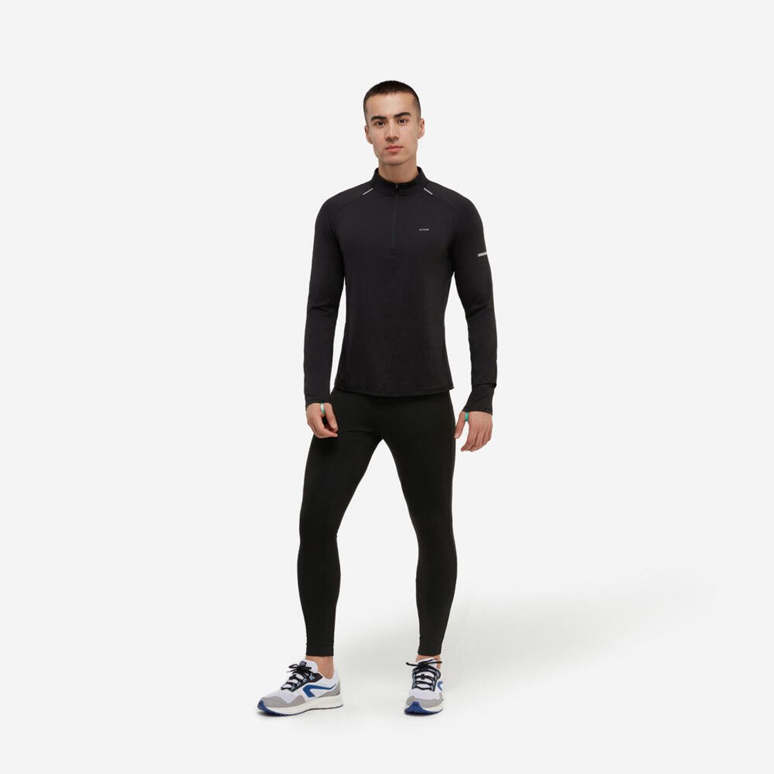 데카트론 남성 하프집 러닝 긴팔 티 런 드라이 500 스모크 블랙(DECATHLON Men's Half-Zip Running Long-Sleeved T-Shirt Run Dry 500 Smoke Black) - 8