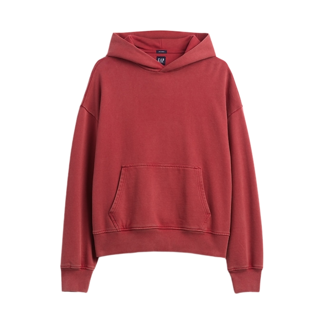 (W) 갭 헤비웨이트 오버사이즈 후드 반 레드((W) Gap Heavyweight Oversized Hoodie Barn Red)