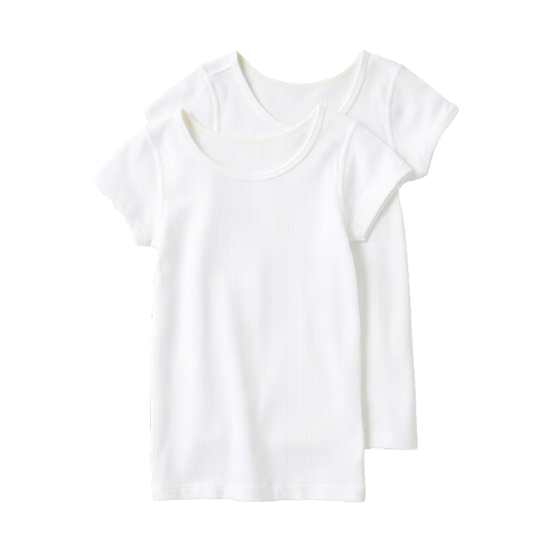480873-00 (Kids) Uniqlo Cotton Mesh T-Shirt White (2 Pack) - JP