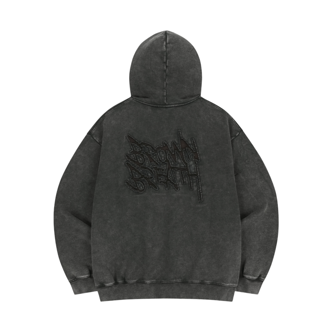 브라운브레스 워시드 태그 후디 차콜(Brownbreath Washed Tag Hoodie Charcoal)
