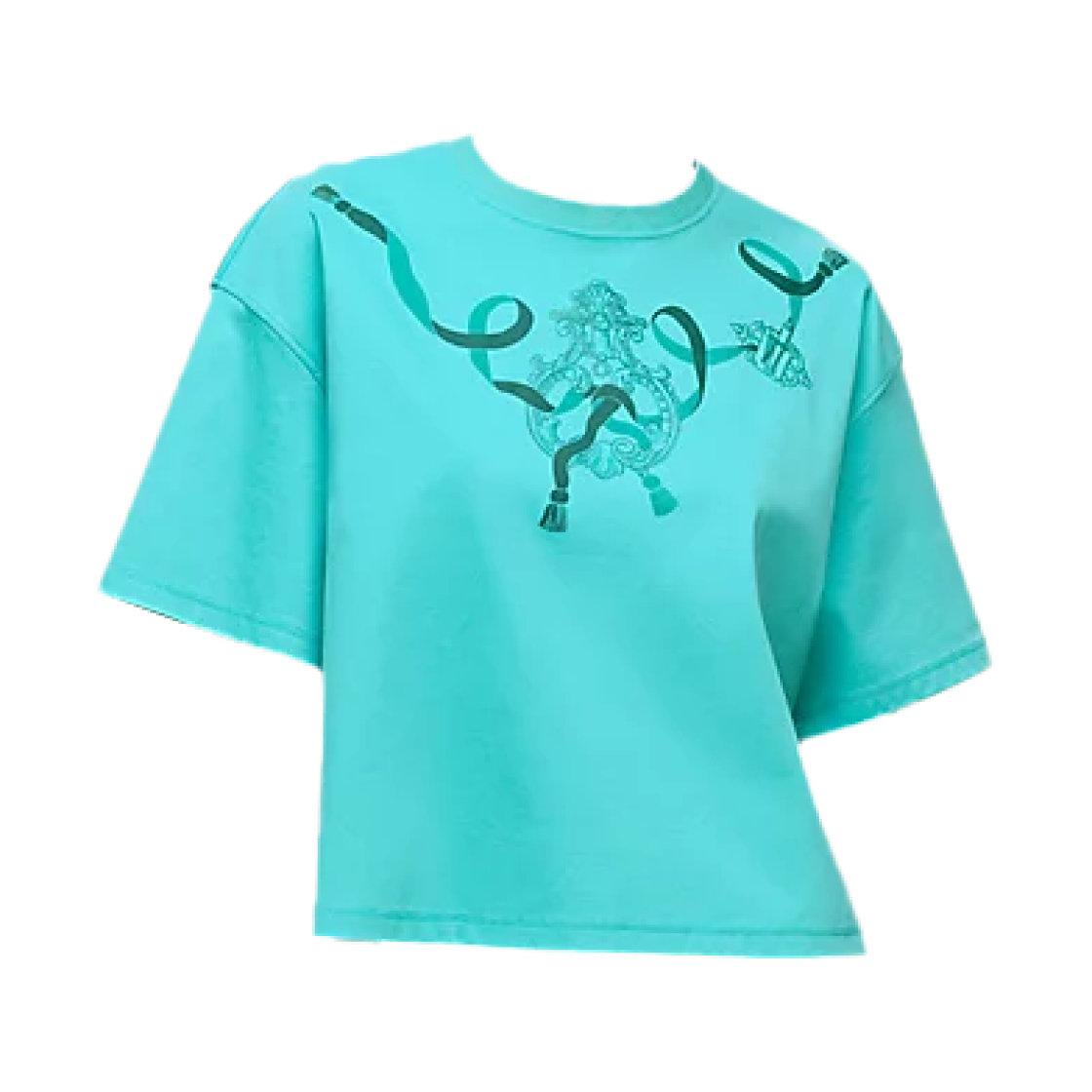 (W) 에르메스 프린티드 박시 티셔츠 베르 멍뜨((W) Hermes Printed Boxy T-Shirt Vert Monte) - 1