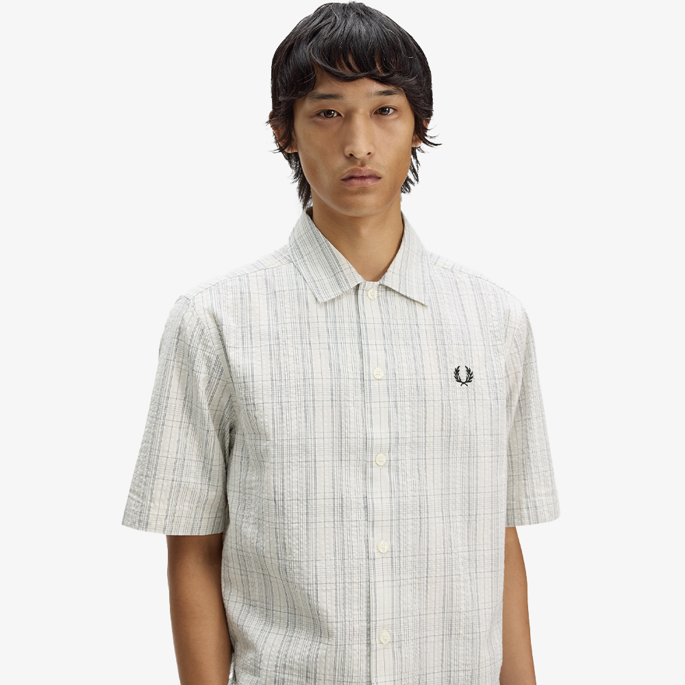 프레드페리 시어서커 체크 셔츠 에크루(Fred Perry Seersucker Check Shirt Ecru) - 3