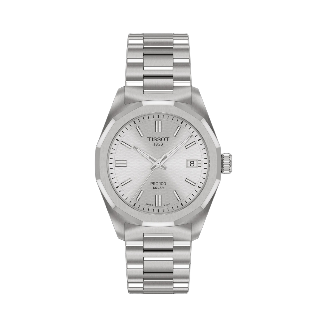 티쏘 PRC 100 솔라 쿼츠 34mm 스테인리스 스틸 그레이 실버(Tissot PRC 100 Solar Quartz 34mm Stainless Steel Grey Silver) - 1