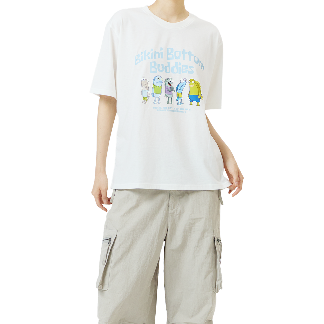 댄꼼마 x 스폰지밥 비키니시티 주민들 반팔 티셔츠(DANCOMMA x SpongeBob SquarePants Bikini Bottom Residents Short Sleeve T-Shirt) - 5