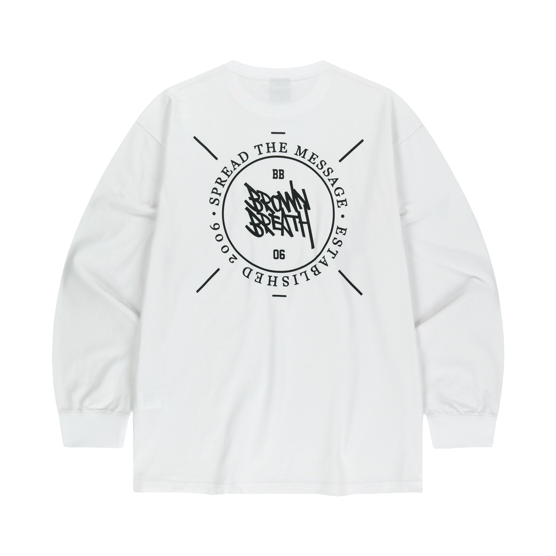 브라운브레스 스탬프 태그 롱슬리브 화이트(Brownbreath Stamp Tag Longsleeve White)