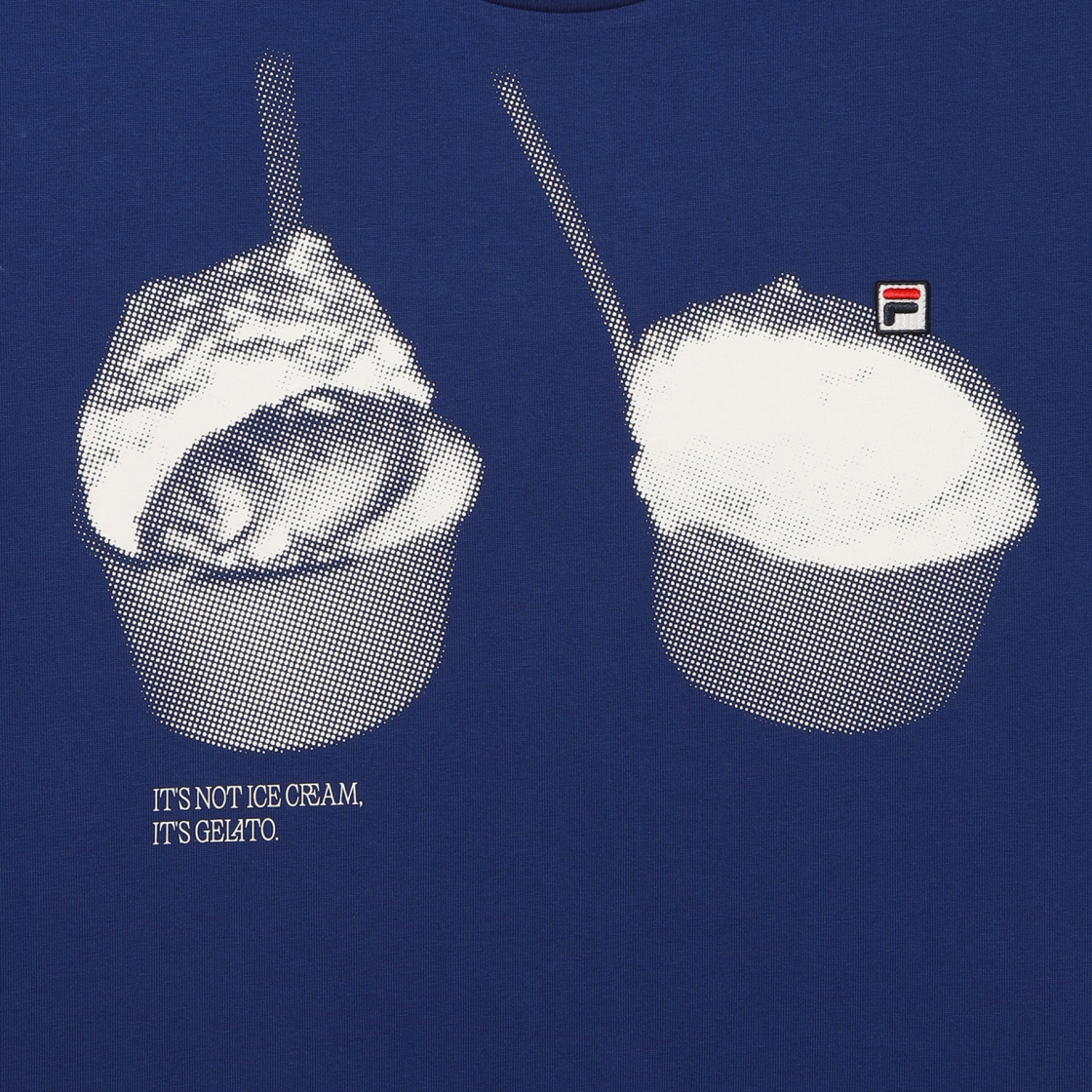 [6% 적립] 휠라 HERITAGE COLLECTION 젤라또 그래픽 박시 반팔티 블루([6% 적립] FILA HERITAGE COLLECTION Front Big Graphic T-Shirt Blue) - 6