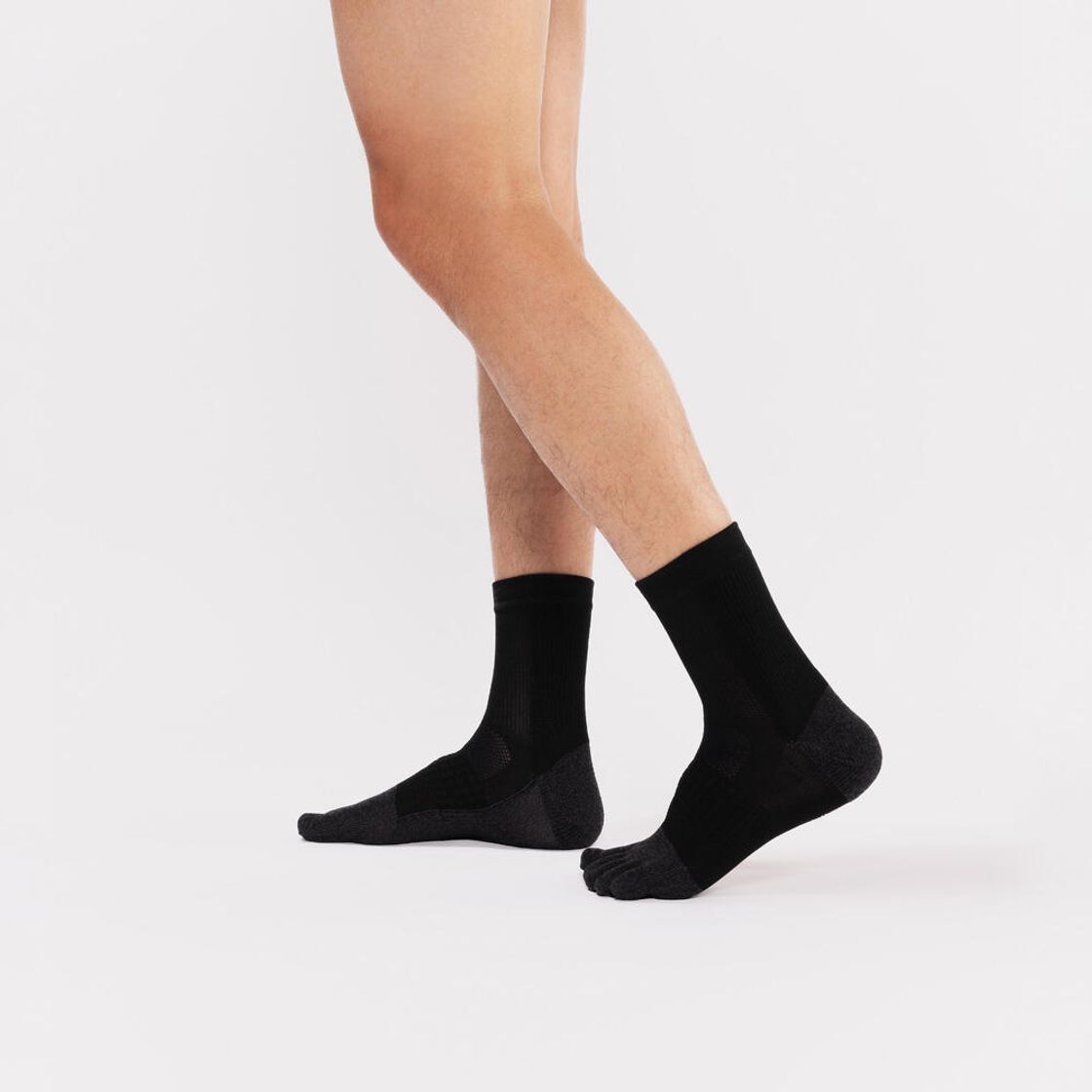 데카트론 러닝 중목 발가락 양말 1켤레 런 900 스모크 블랙(DECATHLON Running Mid-Calf Toe Socks 1 Pair Run 900 Smoke Black) - 9