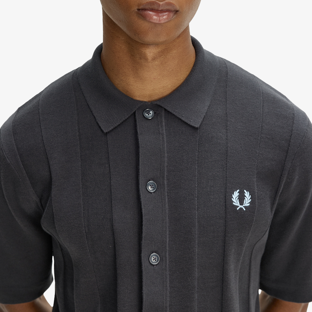 프레드페리 토널 버티컬 스트라이프 니트 셔츠 앵커그레이(Fred Perry Tonal Vertical Stripe Knitted Shirt Anchor Grey) - 4