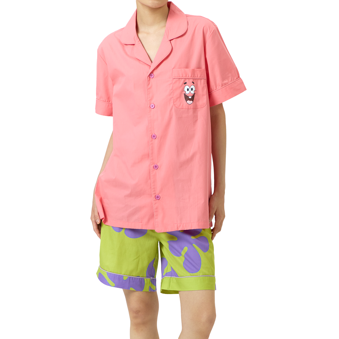 댄꼼마 x 스폰지밥 뚱이 반팔 잠옷(DANCOMMA x SpongeBob SquarePants Patrick Star Short Sleeve Pajama Set) - 5