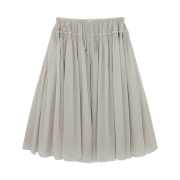 (W) Glowny Lace String Gathered Long Skirt Gray