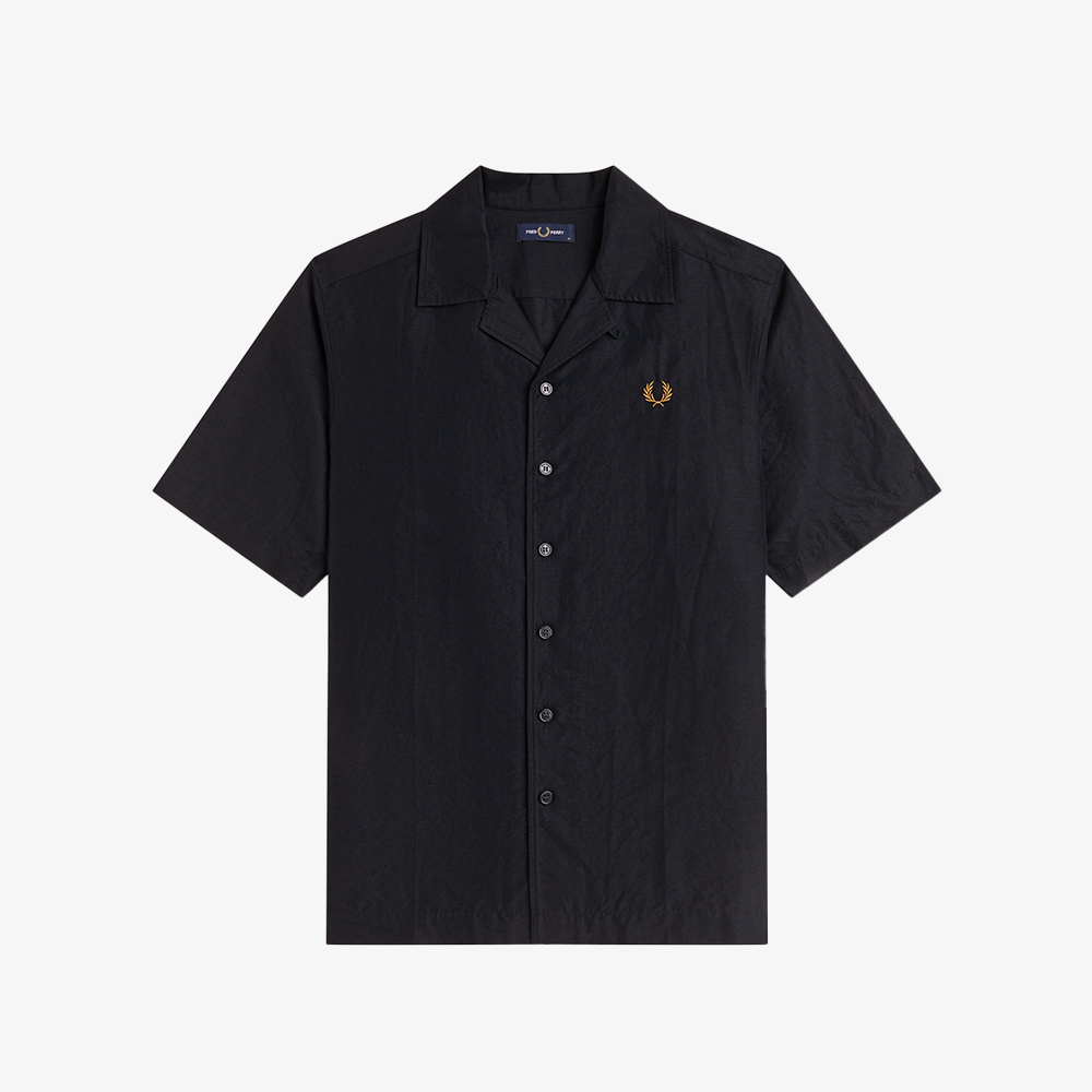 프레드페리 리넨 블렌드 리비어 칼라 셔츠 블랙(Fred Perry Linen Blend Revere Collar Shirt Black) - 5