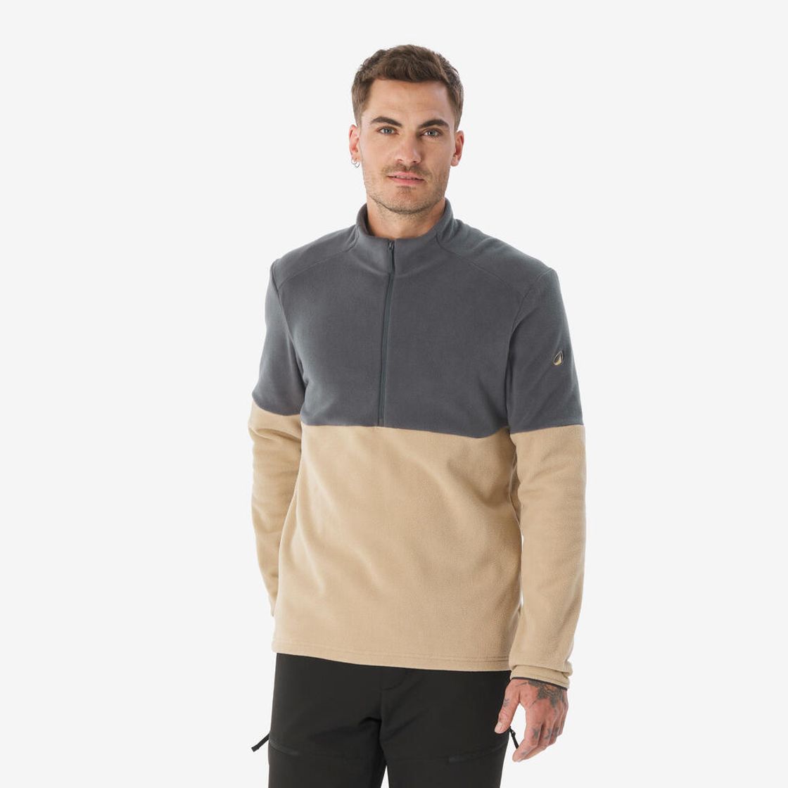 데카트론 남성 하프집 등산 플리스 MH500 카푸치노 베이지(DECATHLON Men’s Half-Zip Mountain Hiking Fleece MH500 Cappuccino Beige) - 6