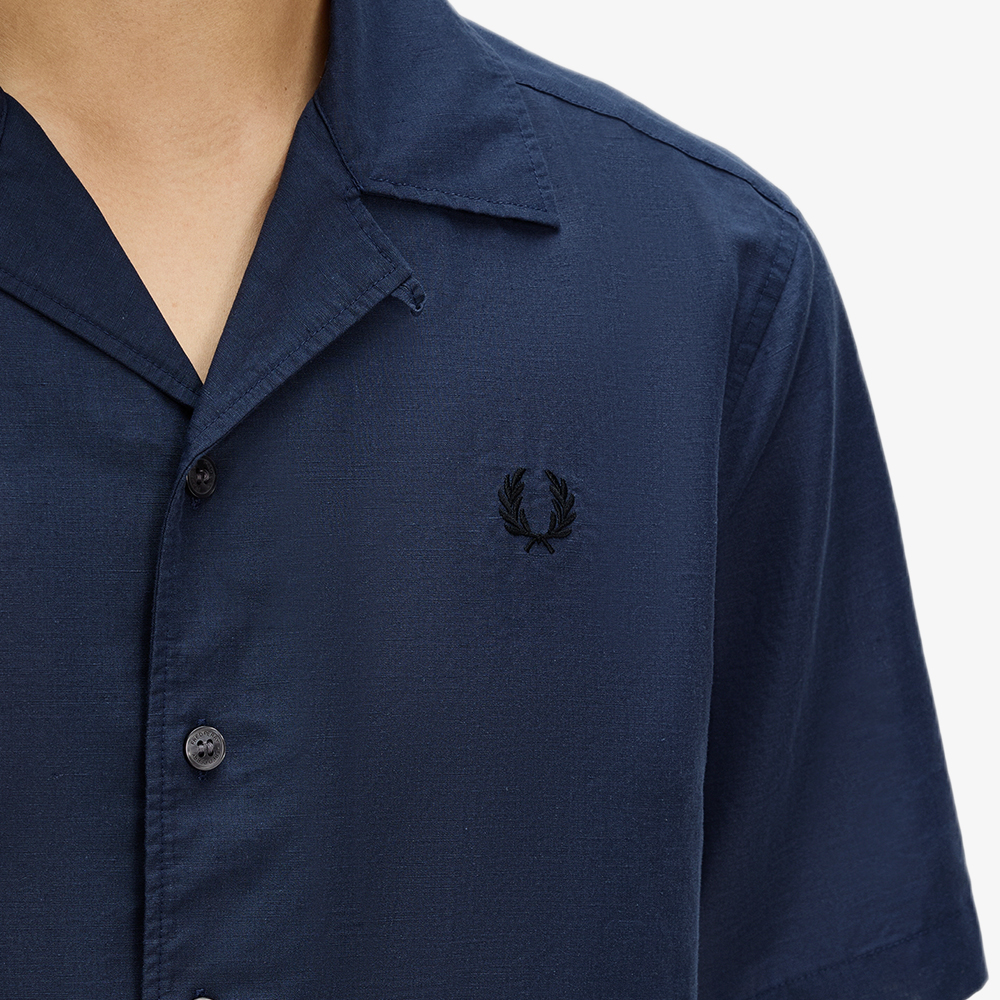 프레드페리 리넨 블렌드 리비어 칼라 셔츠 다크 에어포스(Fred Perry Linen Blend Revere Collar Shirt Dark Airforce) - 4