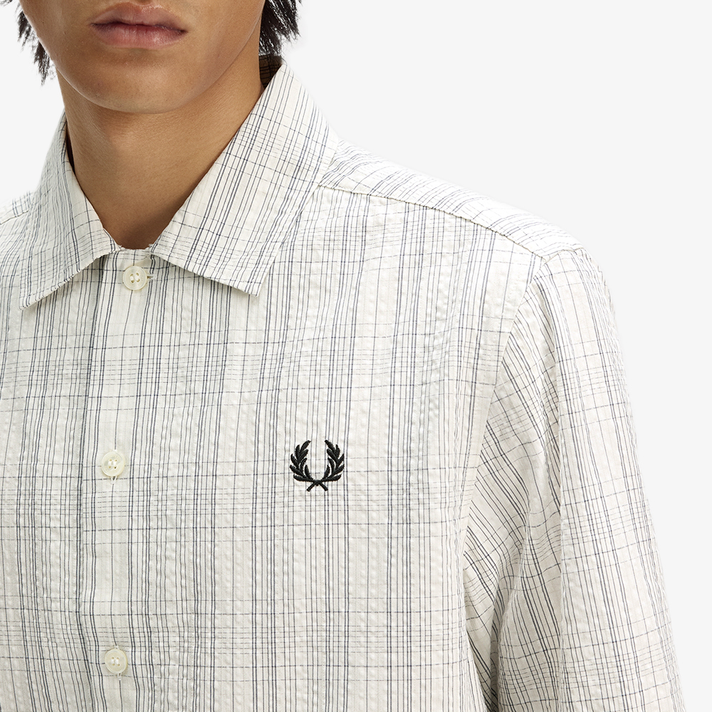 프레드페리 시어서커 체크 셔츠 에크루(Fred Perry Seersucker Check Shirt Ecru) - 4