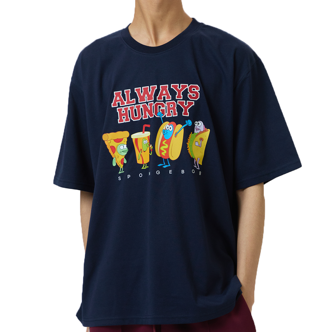 댄꼼마 x 스폰지밥 비키니시티 먹방 코스튬 주민들 반팔 티셔츠(DANCOMMA x SpongeBob SquarePants Bikini Bottom Residents Mukbang Costume Short Sleeve T-Shirt) - 5