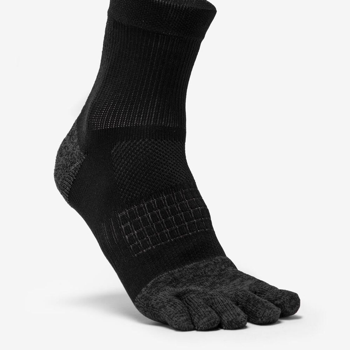 데카트론 러닝 중목 발가락 양말 1켤레 런 900 스모크 블랙(DECATHLON Running Mid-Calf Toe Socks 1 Pair Run 900 Smoke Black) - 5