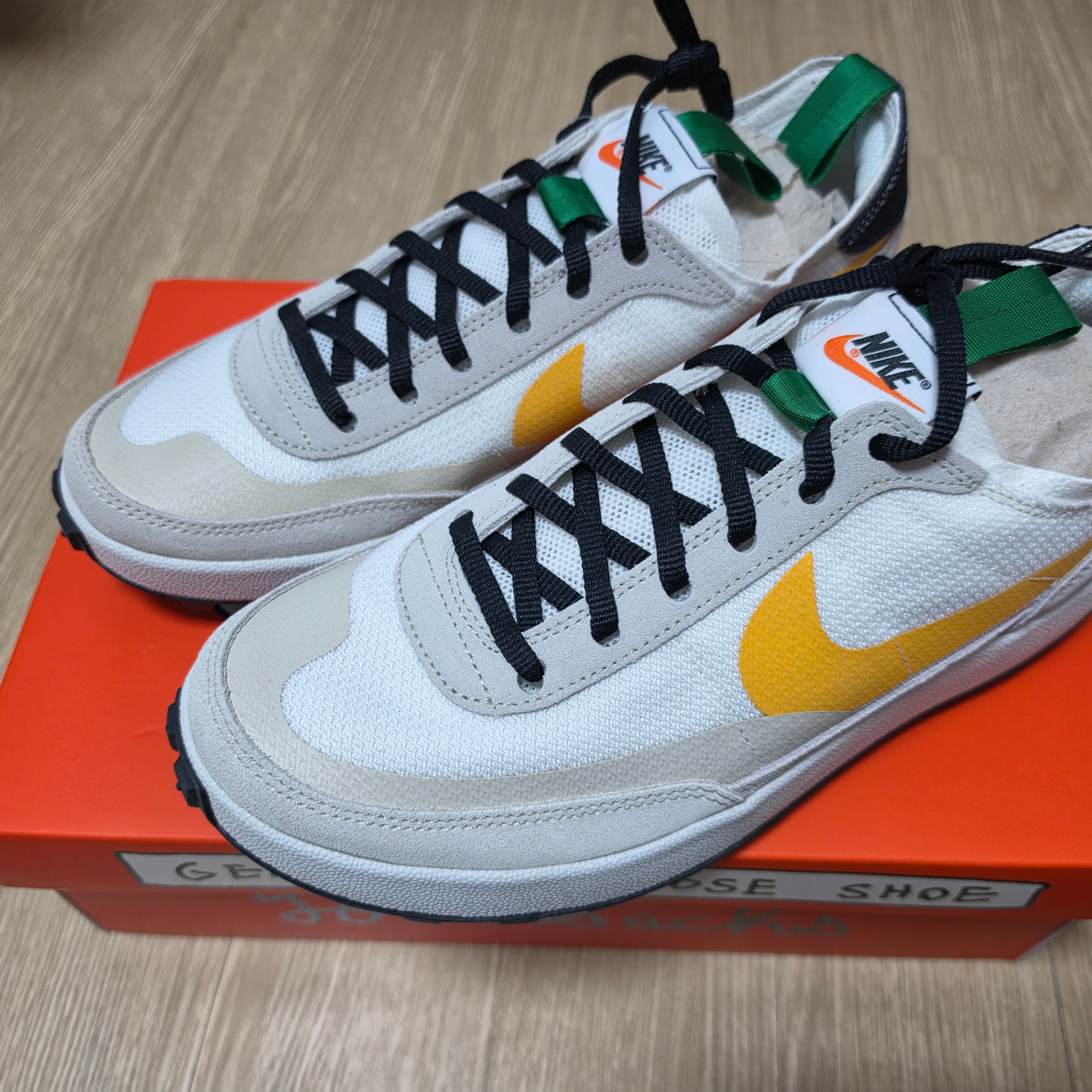 Nike x Tom Sachs General Purpose Shoe Pine Green University Gold 착용 스타일