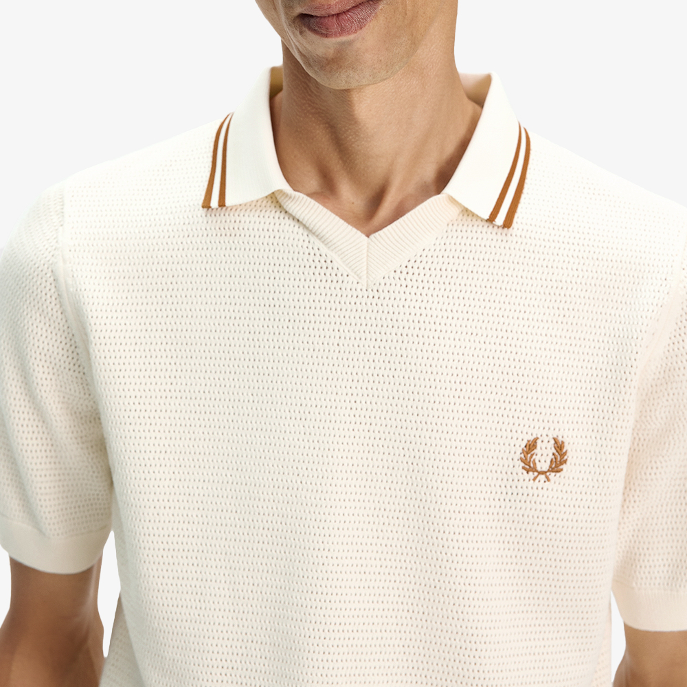 프레드페리 포인텔 니트 셔츠 에크루(Fred Perry Pointelle Knitted Shirt Ecru) - 4