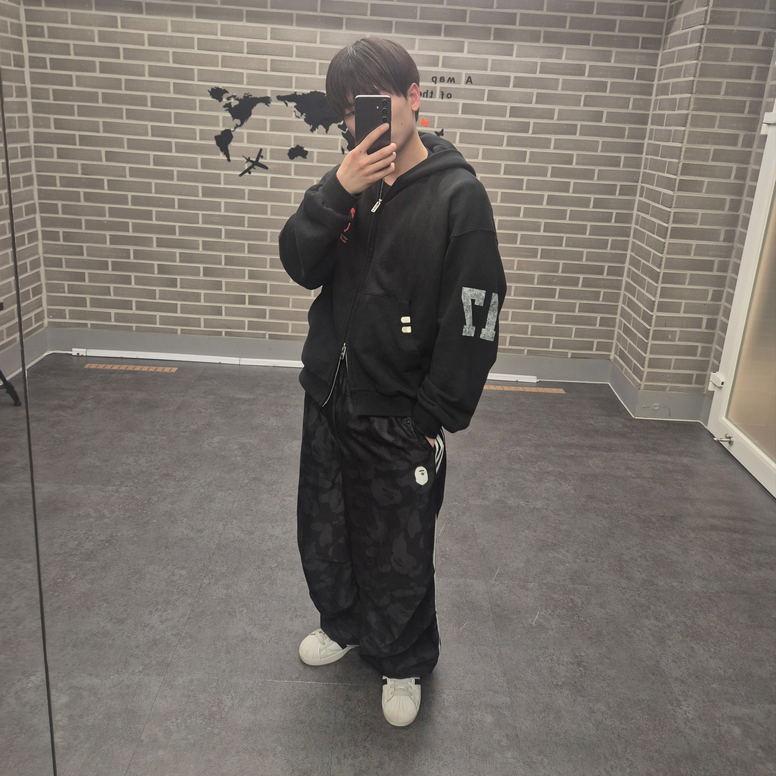 Adidas x BAPE Jacquard Pants Black - KR Sizing, Adidas x BAPE Jacquard Pants Black - US Sizing 착용 스타일 - 5