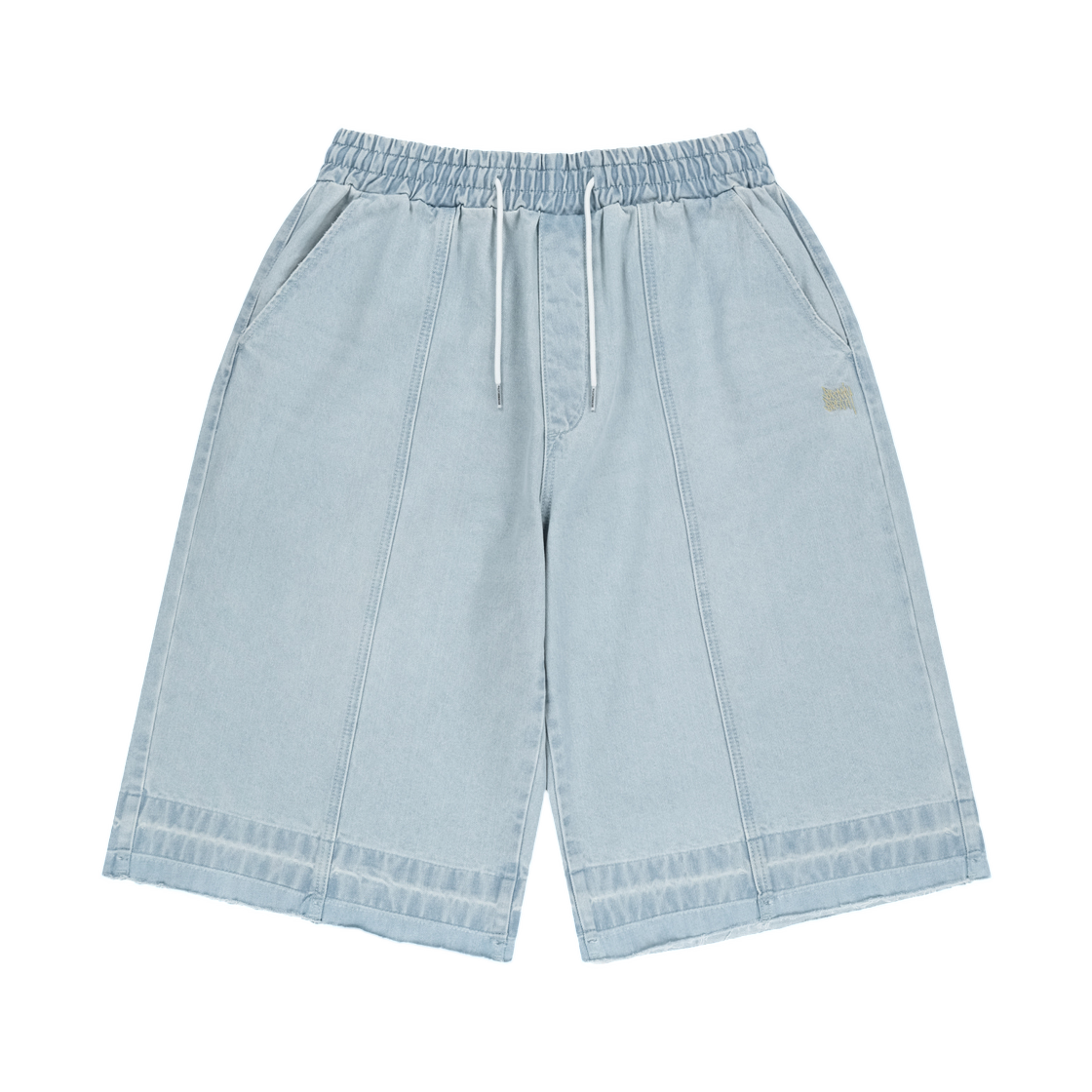 BLMMPAB01LB Brownbreath Washed Banding Bermuda Pants Light Blue