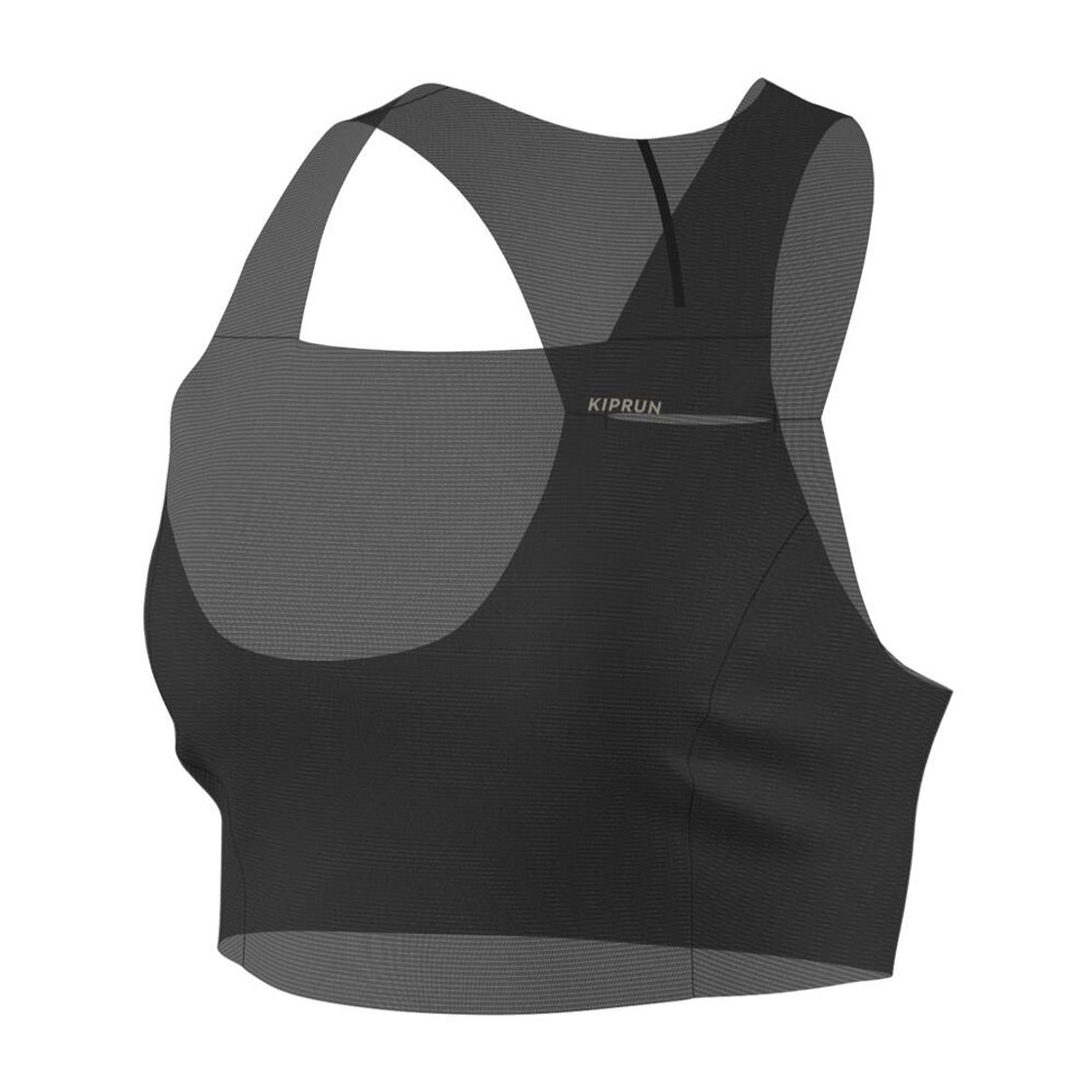 데카트론 여성 러닝 경량 크롭 싱글렛 런 라이트 900 스모크 블랙(DECATHLON Women's Running Lightweight Crop Singlet Run Light 900 Smoke Black) - 10