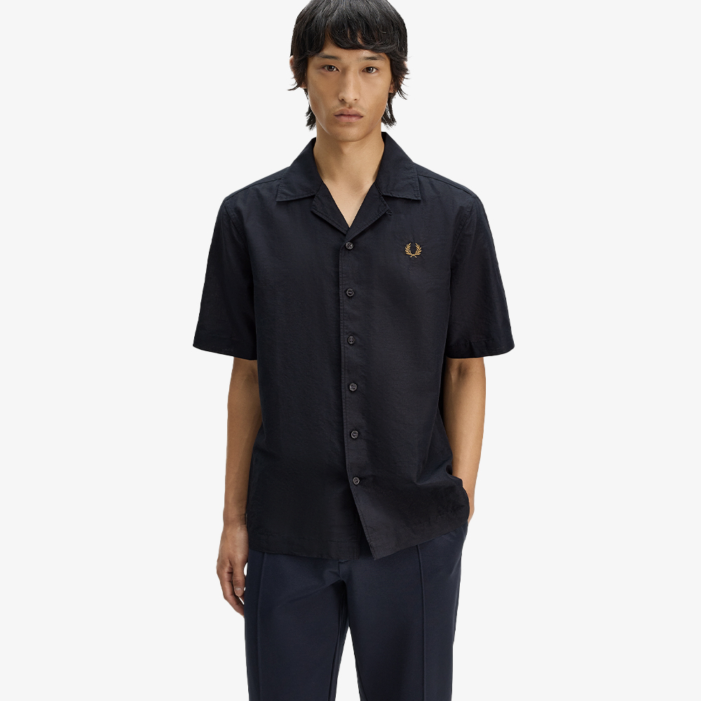 프레드페리 리넨 블렌드 리비어 칼라 셔츠 블랙(Fred Perry Linen Blend Revere Collar Shirt Black) - 3