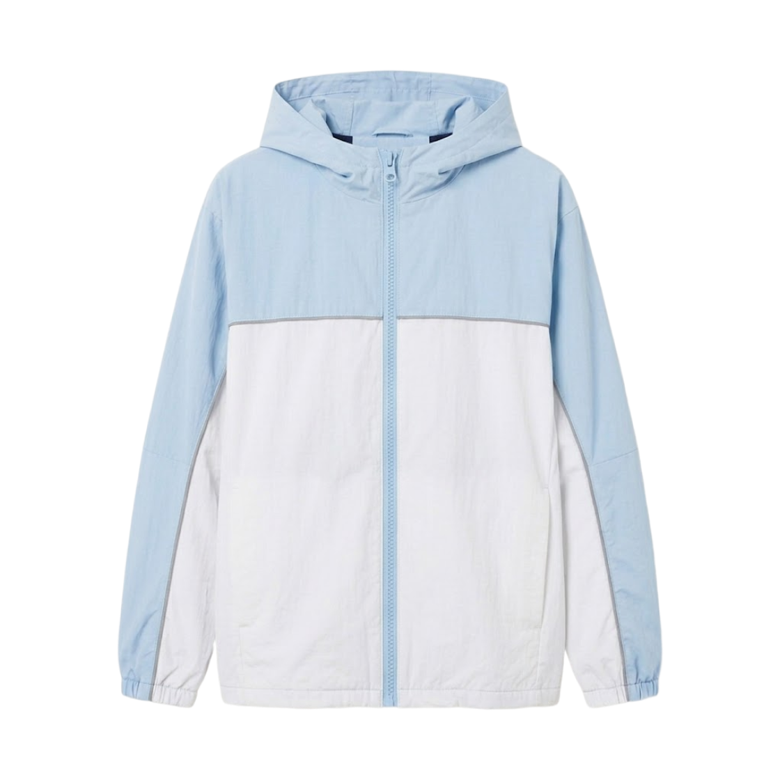 480861-60 (Kids) Uniqlo Color Block Pocketable UV Protection Parka Light Blue - JP
