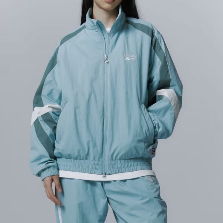 Reebok Legend Warm-Up Windbreaker Mint, Reebok Legend Warm-Up Windbreaker Yellow Navy 착용 스타일 - 2