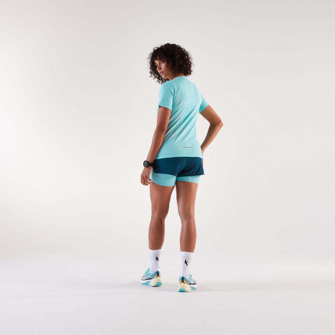 데카트론 여성 3인치 러닝 투인원 쇼츠 런 500 틸 블루(DECATHLON Women's 3-inch Running 2-in-1 Shorts Run 500 Teal Blue) - 10
