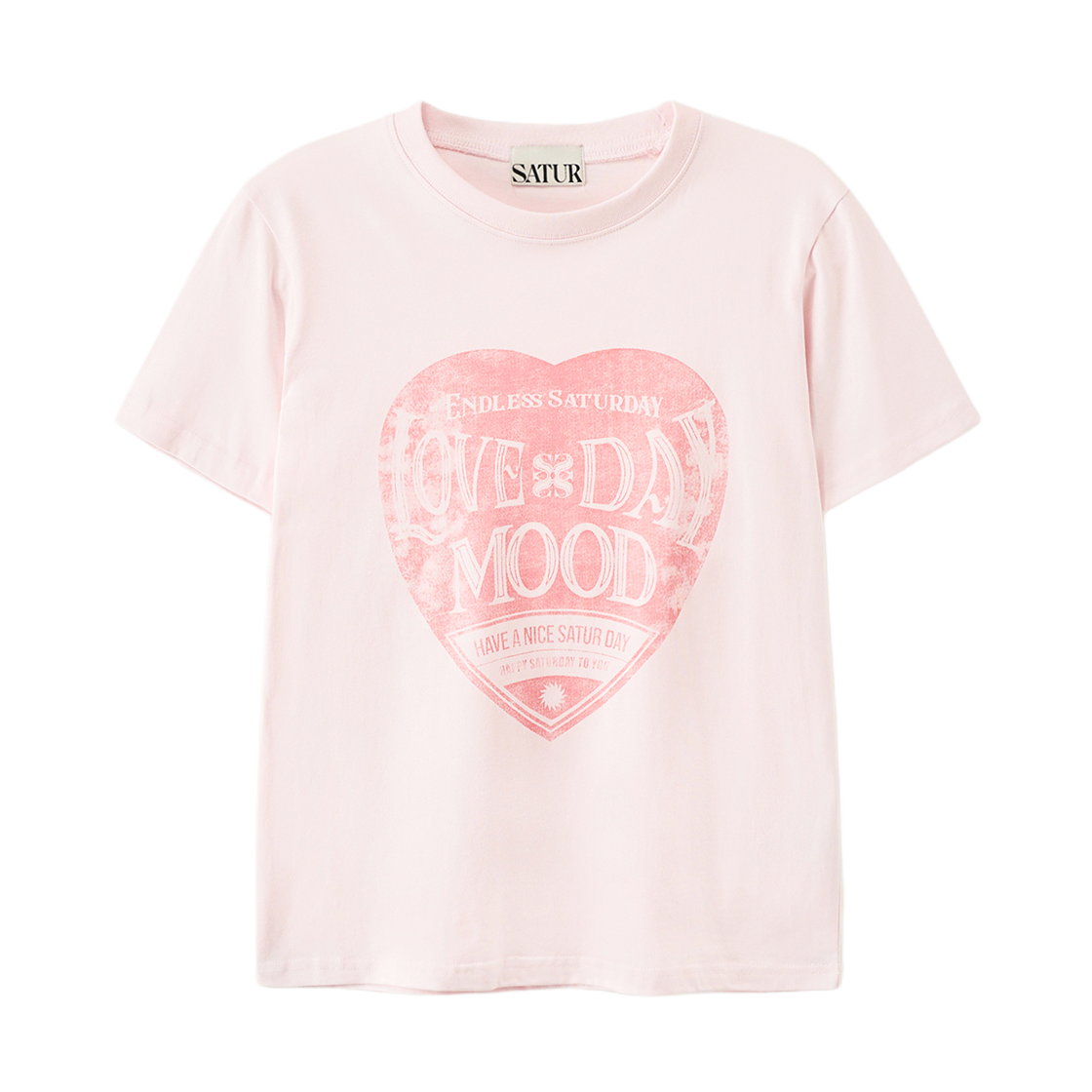 세터 우먼 세터데이 레트로 무드 그래픽 반팔 티셔츠 라이트 핑크