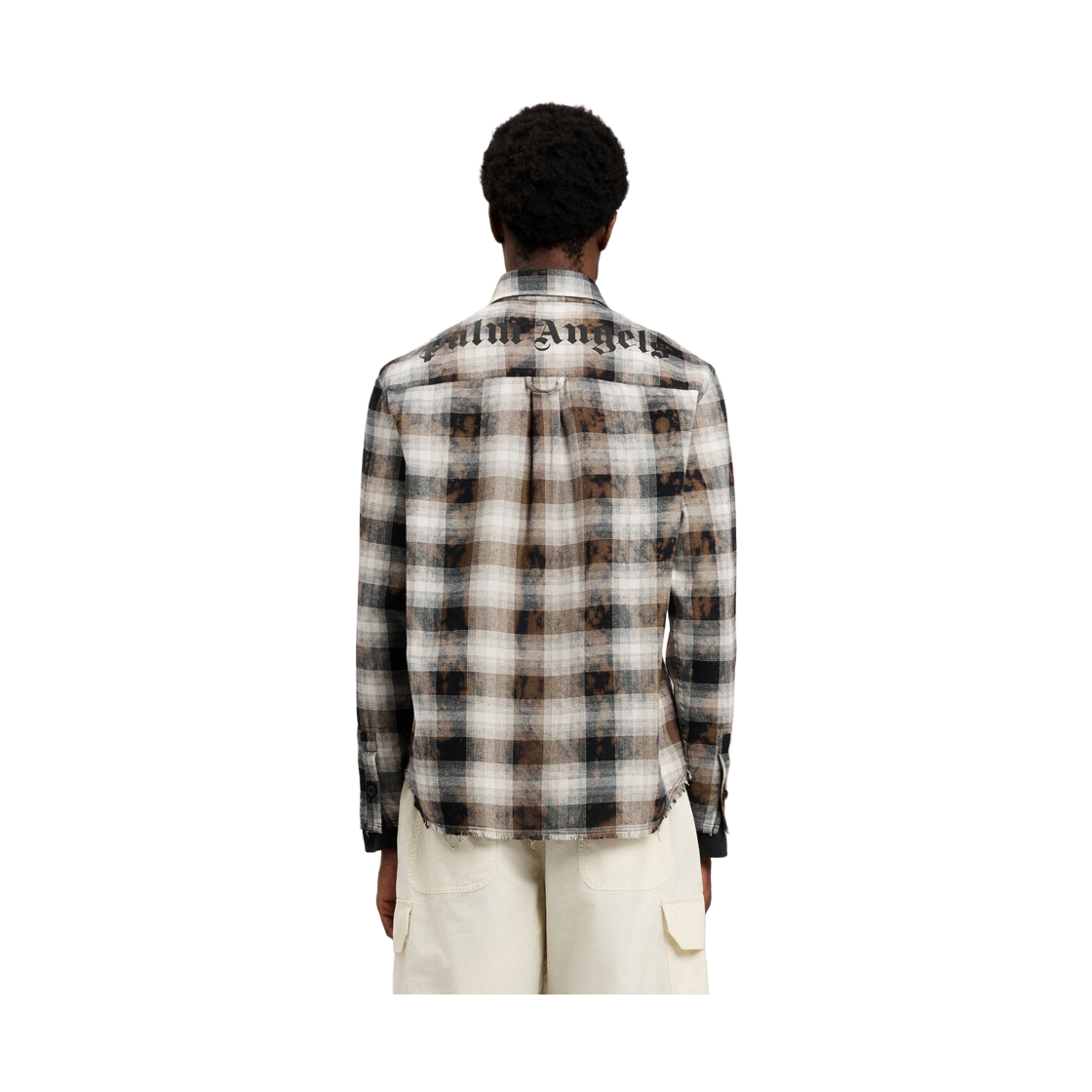 팜엔젤스 클래식 로고 체크 셔츠 롱슬리브 - 블랙 오프 화이트(Palm Angels Classic Logo Check Shirt L/S - Black Off White) - 4