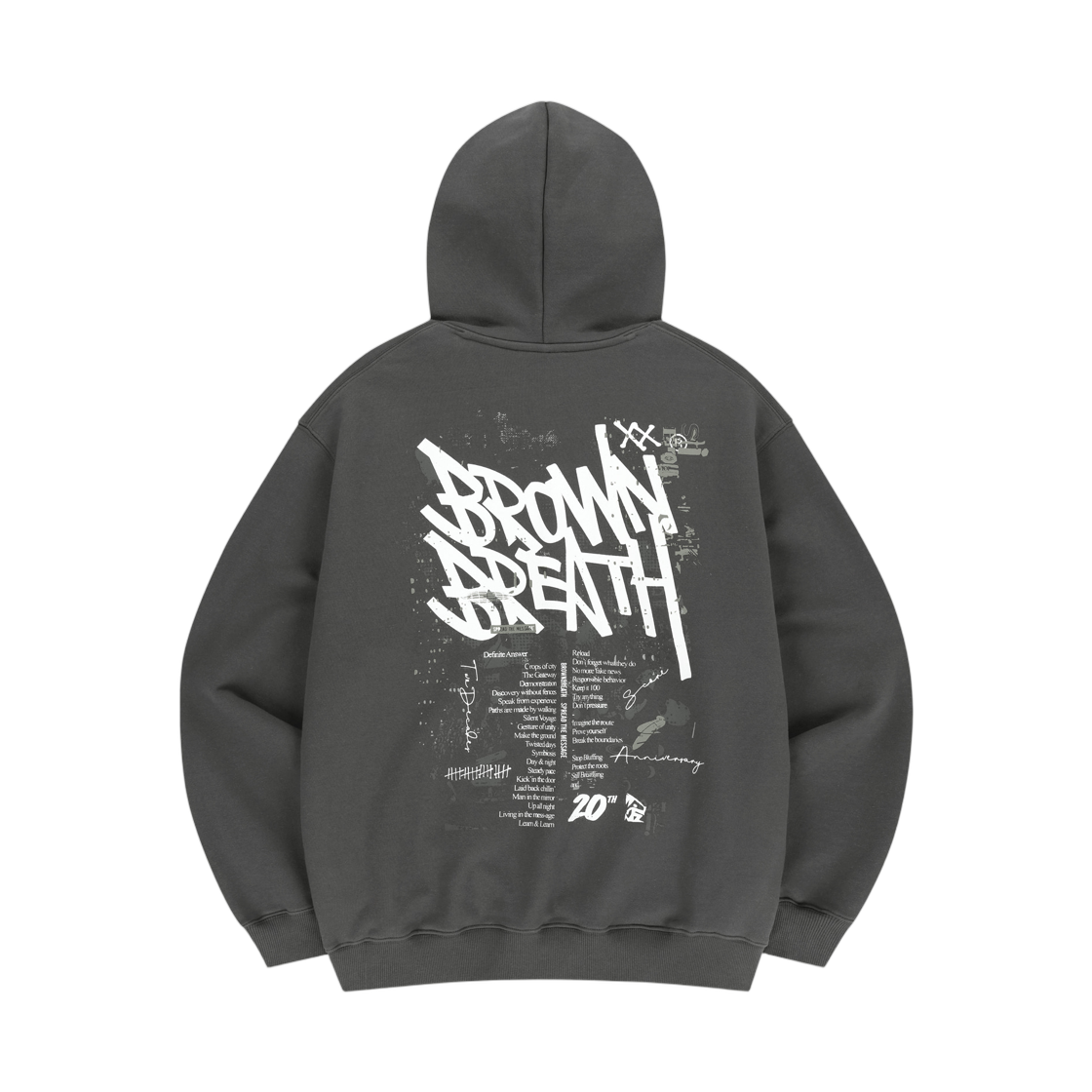 브라운브레스 20주년 태그 후디 차콜(Brownbreath 20th Anniv Tag Hoodie Charcoal)
