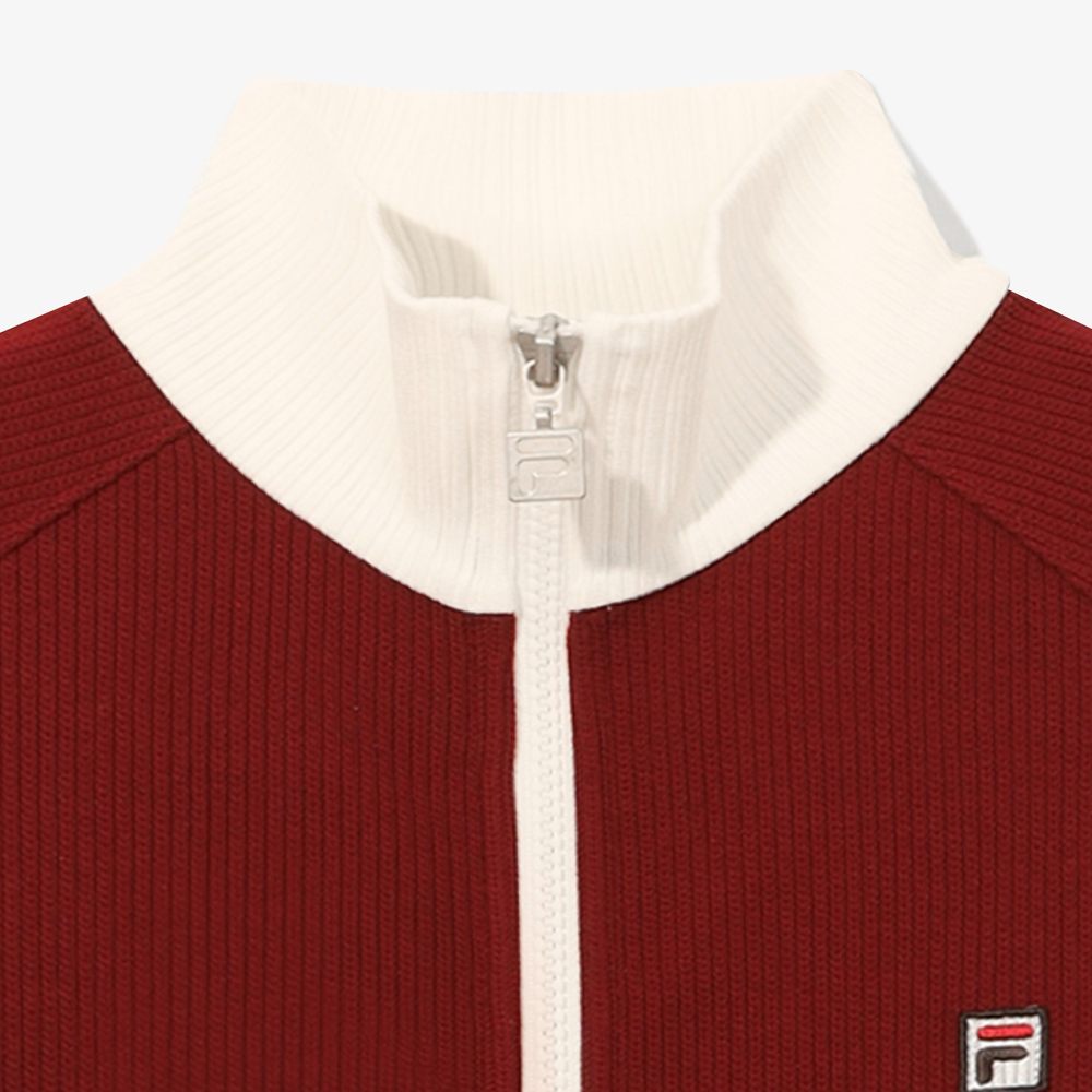 [6% 적립] 휠라 1911 여성 니트트랙 집업 다크 레드([6% 적립] FILA 1911 Women knit Track Zip-Up Dark Red) - 3