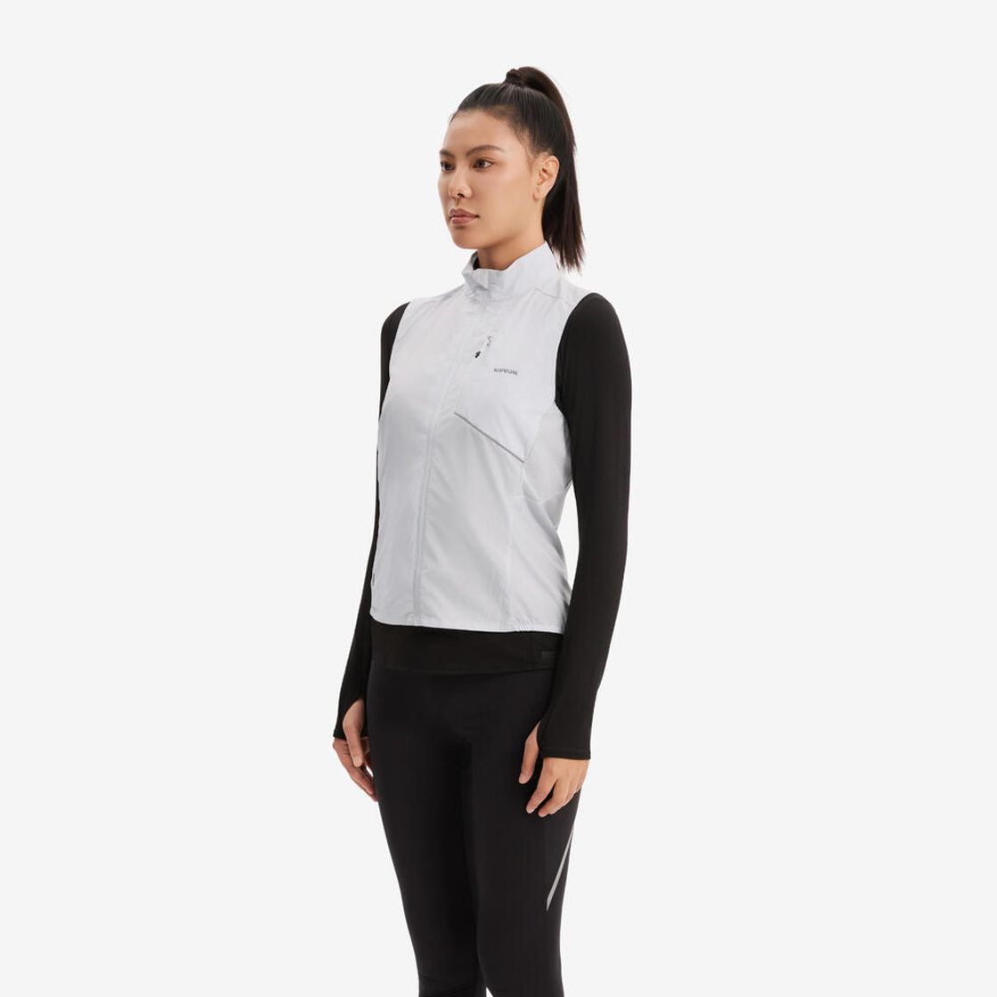데카트론 여성 러닝 윈드 베스트 런 500 딜리케이트블루(DECATHLON Women's Running Wind Vest Run 500 Delicate Blue) - 2