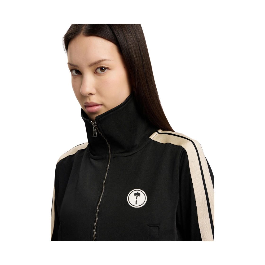 팜엔젤스 트리 로고 크롭 트랙 탑 - 블랙 오프 화이트(Palm Angels Tree Logo Cropped Track Top - Black Off White) - 5