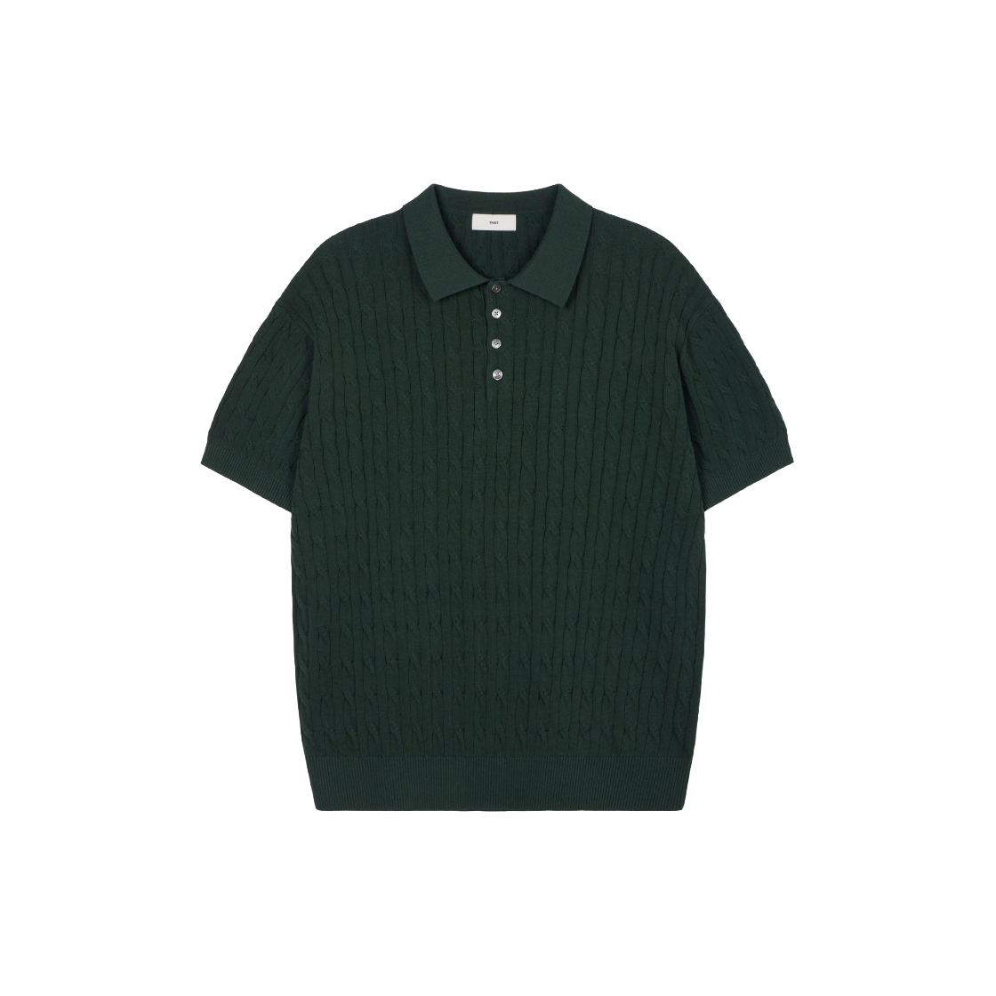 티엔지티 케이블 폴로 워셔블 니트 그린(TNGT Cable Polo Washable Knit Green)