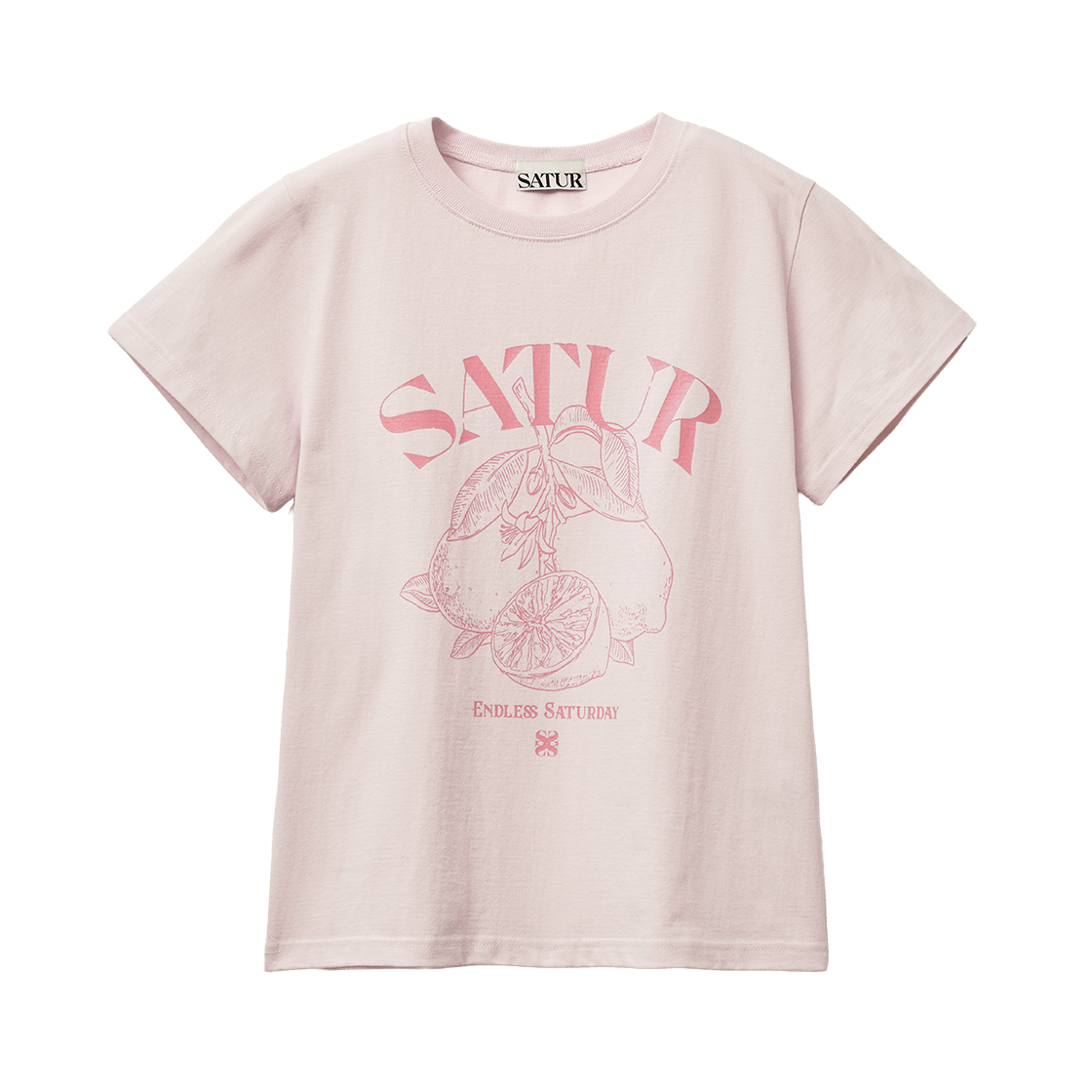 세터 우먼 카프리 시트론 드로잉 썸머 그래픽 반팔 티셔츠 라이트 핑크