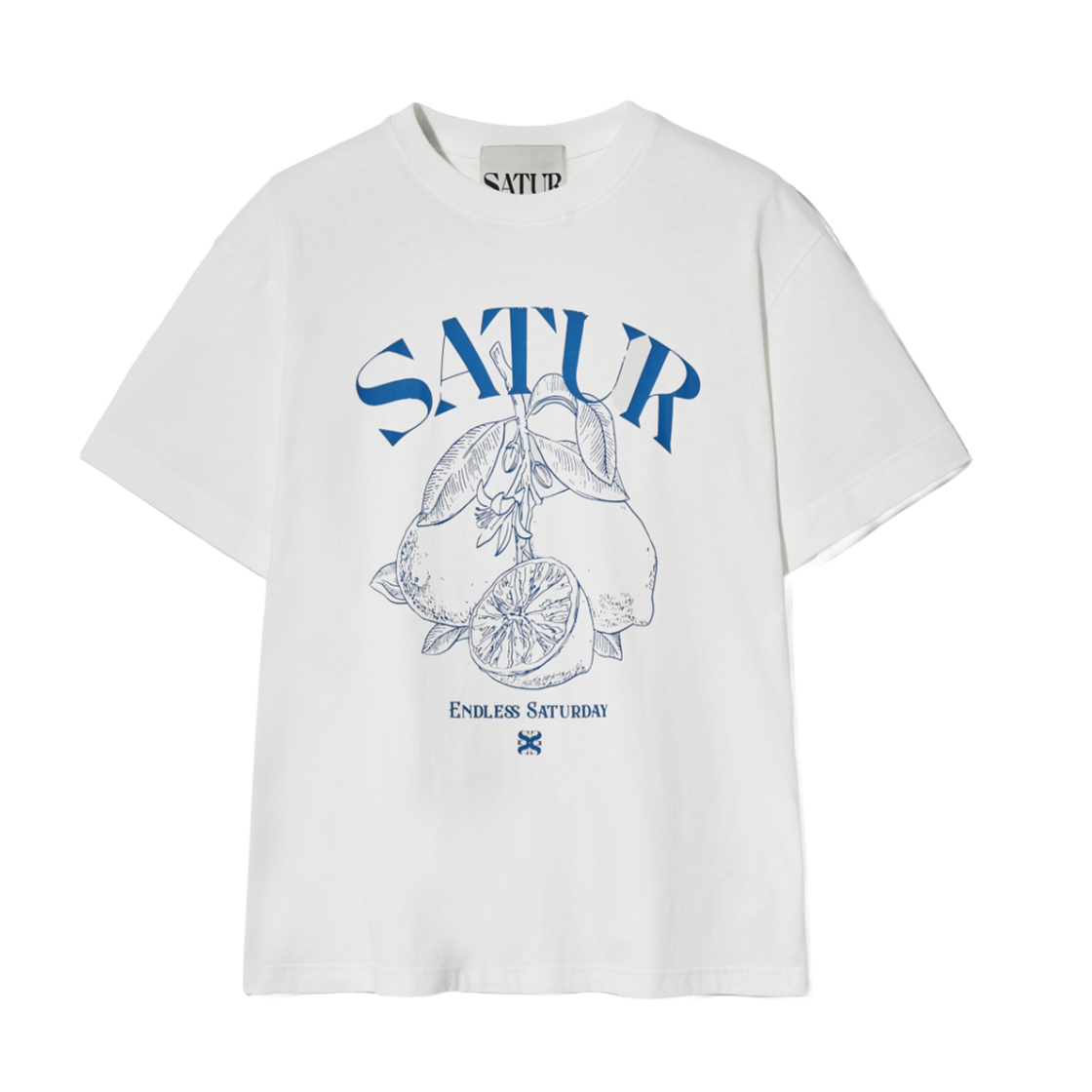 세터 카프리 시트론 드로잉 썸머 그래픽 반팔 티셔츠 라이트 블루