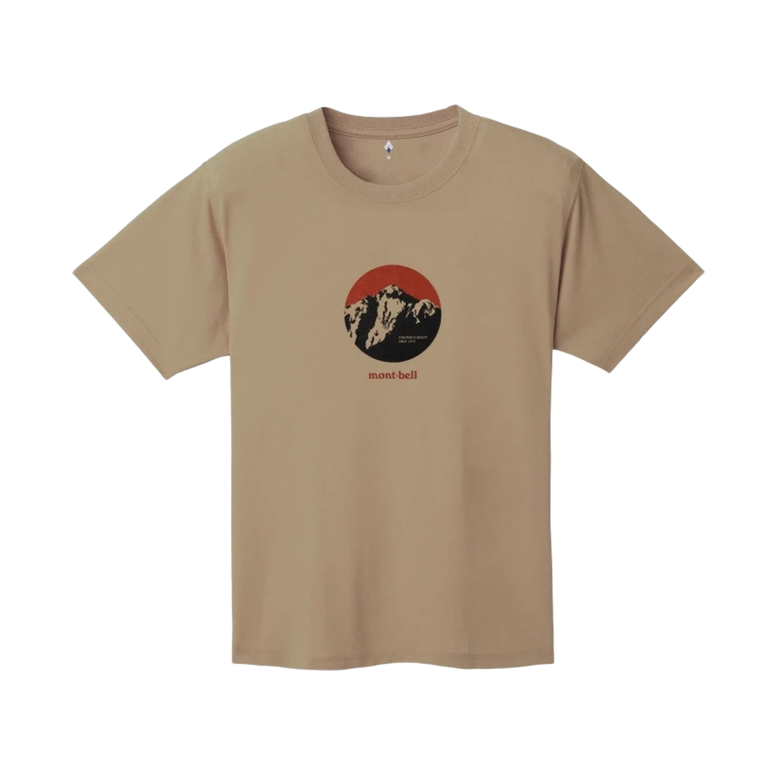 1114955 Montbell Wickron Lithograph Tsurugi T-Shirt Tan