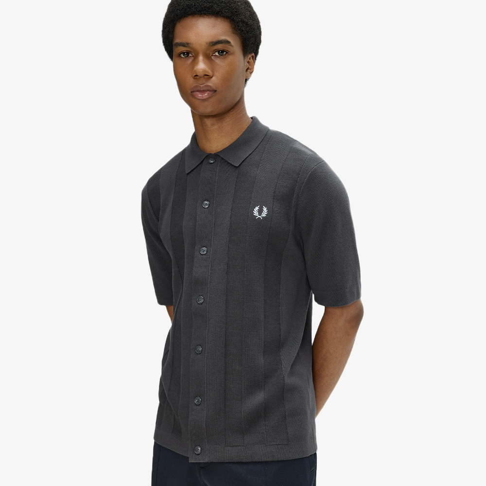 프레드페리 토널 버티컬 스트라이프 니트 셔츠 앵커그레이(Fred Perry Tonal Vertical Stripe Knitted Shirt Anchor Grey) - 3