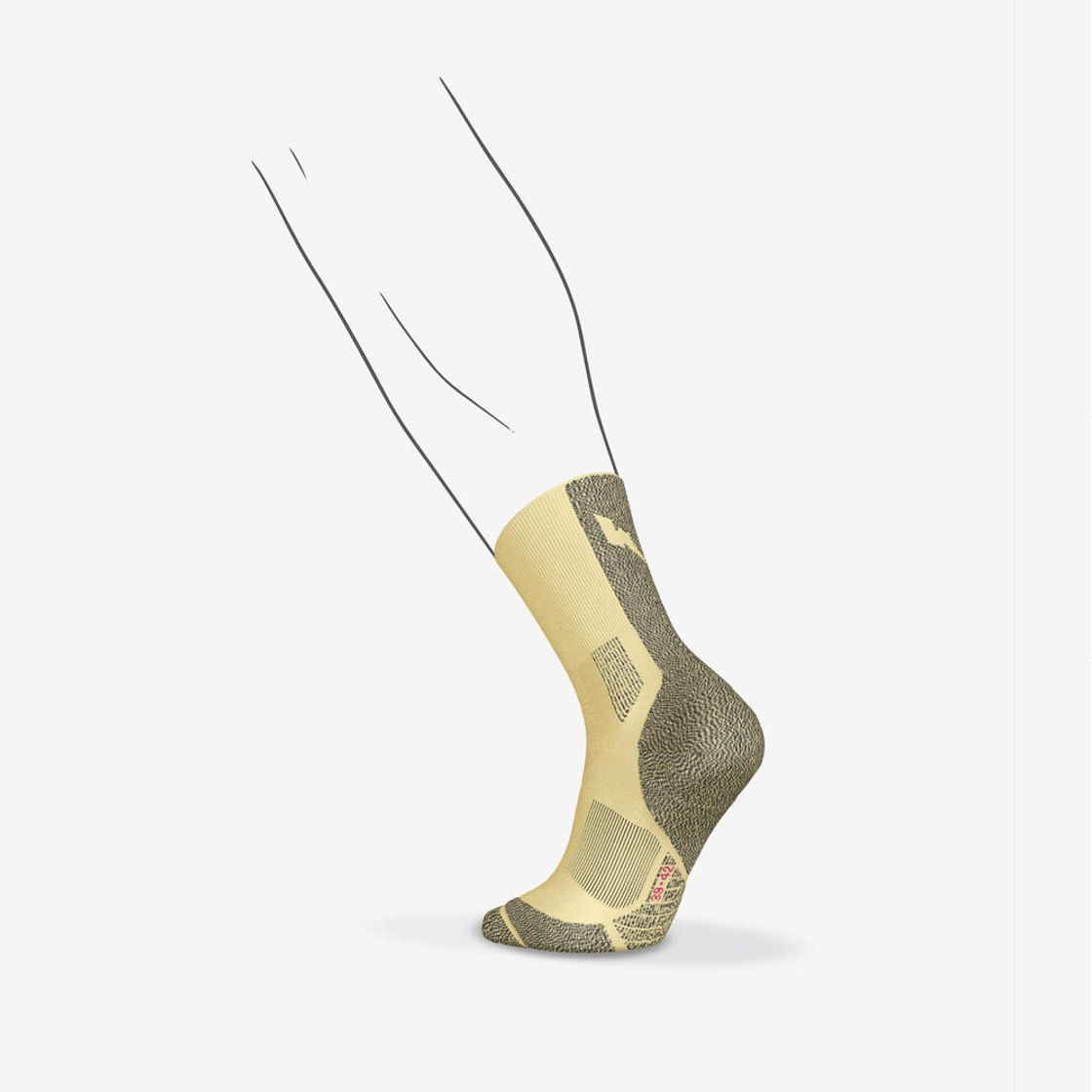 데카트론 러닝 얇은 카프 양말 1켤레 런 900 바닐라 옐로우(DECATHLON Running Thin Calf Socks 1 Pair Run 900 Vanilla Yellow) - 5